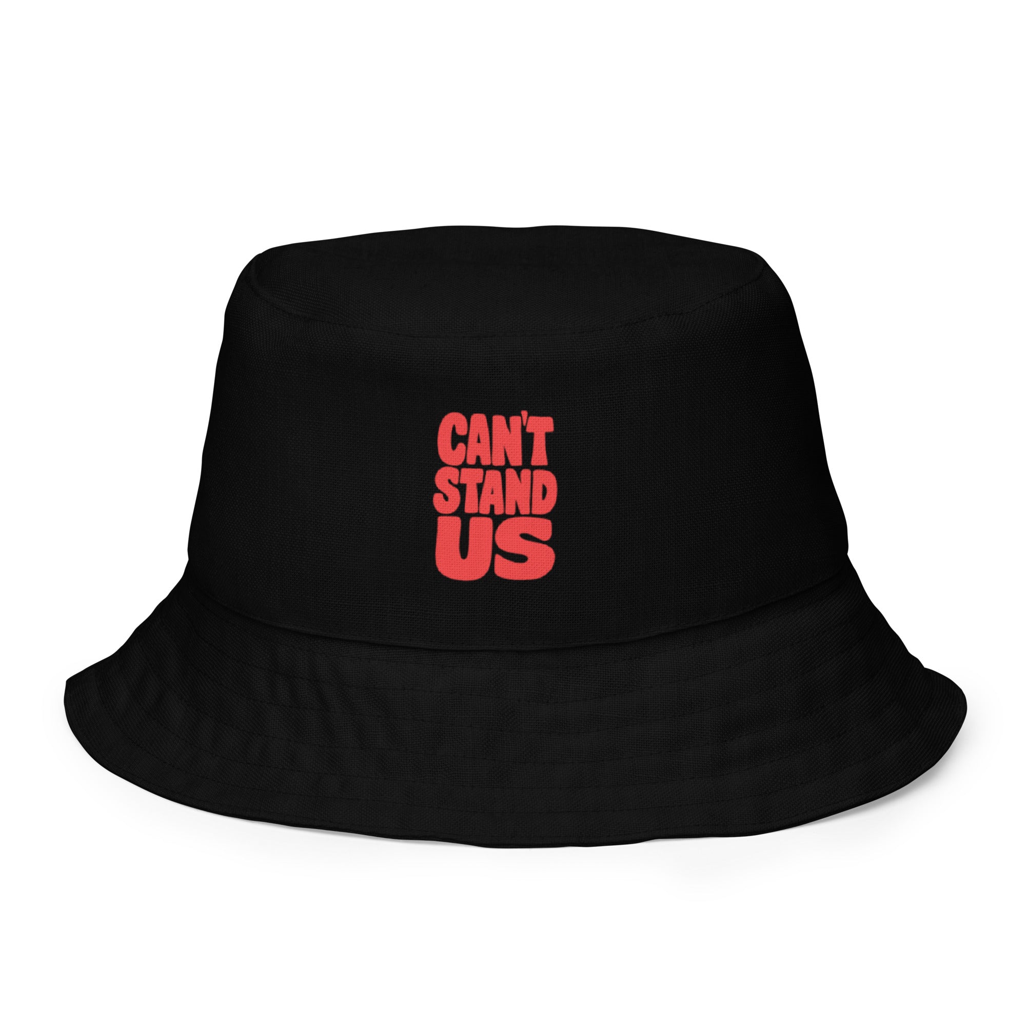 Can't Stand Us Reversible Bucket Hat | Black/Red All-Over Print