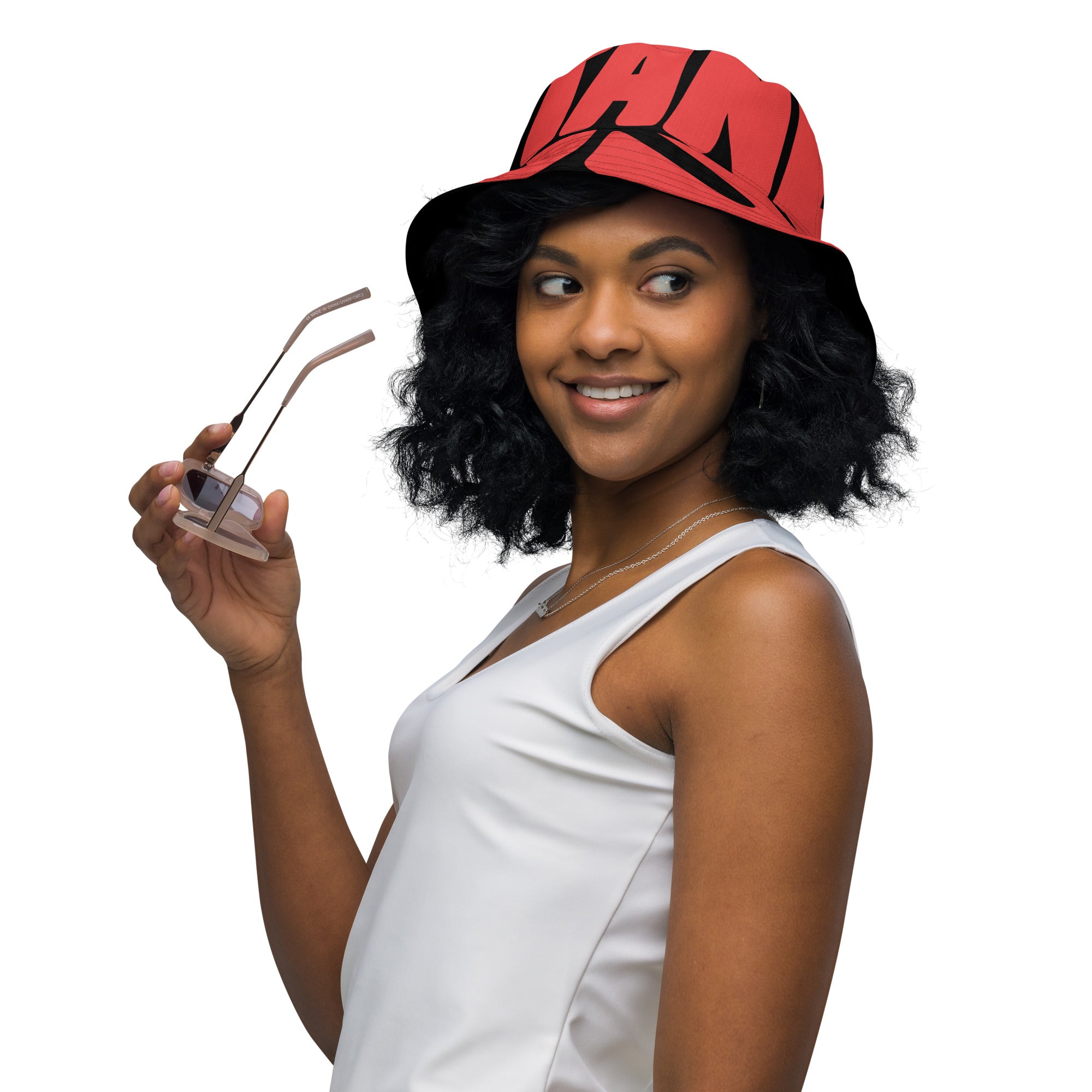 Can't Stand Us Reversible Bucket Hat | Black/Red All-Over Print