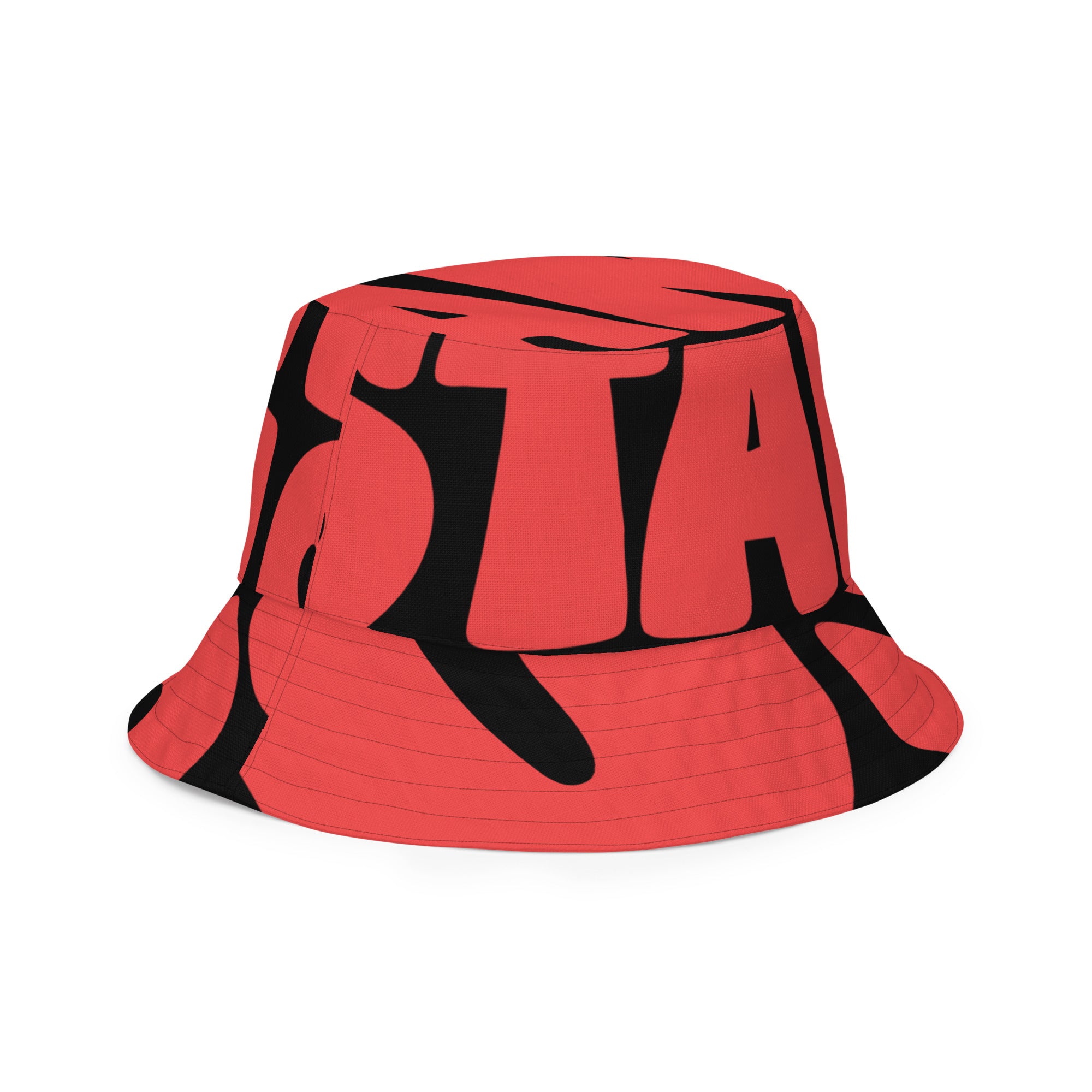 Can't Stand Us Reversible Bucket Hat | Black/Red All-Over Print